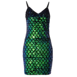 Green Sequin Diamante Dress