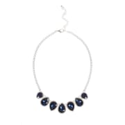 Silver And Navy Jewel Necklace
