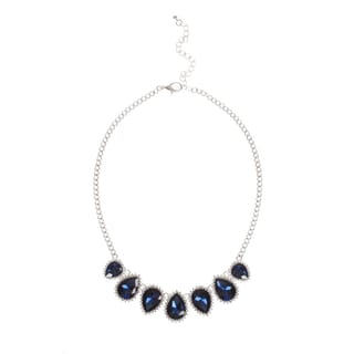 Silver And Navy Jewel Necklace